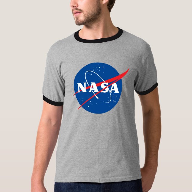 Iconic NASA Retro Moon Grey / Eclipse Black T-Shirt (Front)