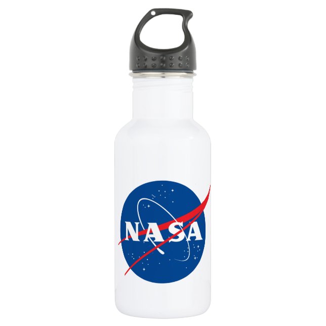 Iconic NASA Rocket White 18 oz 532 Ml Water Bottle (Front)