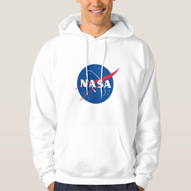 Iconic NASA Rocket White Hoodie (S – 3XL) (Front)