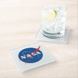 Iconic NASA Square 100% Glass Coaster<br><div class="desc">IMPORTANT NOTICE:  NASA Insignia and identifiers provided and used with permission of NASA.</div>