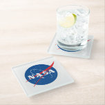 Iconic NASA Square 100% Glass Coaster<br><div class="desc">IMPORTANT NOTICE:  NASA Insignia and identifiers provided and used with permission of NASA.</div>