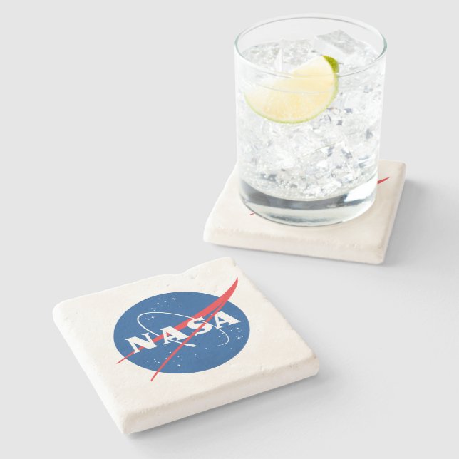 Iconic NASA Square Geo Limestone Coaster (Side)