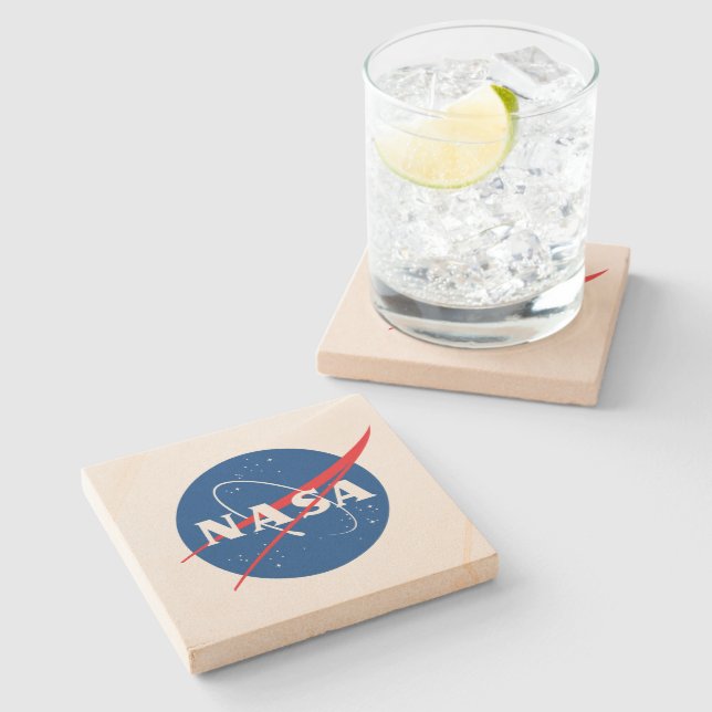 Iconic NASA Square Geo Sandstone Coaster (Side)