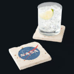 Iconic NASA Square Geo Travertine Coaster<br><div class="desc">IMPORTANT NOTICE:  NASA Insignia and identifiers provided and used with permission of NASA.</div>