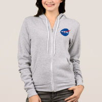 Iconic NASA Women’s Zip Up Hoodie (Mercury Grey)