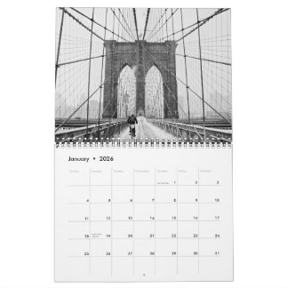 Iconic New York City Bridges 2026 Photo Wall Calen Calendar