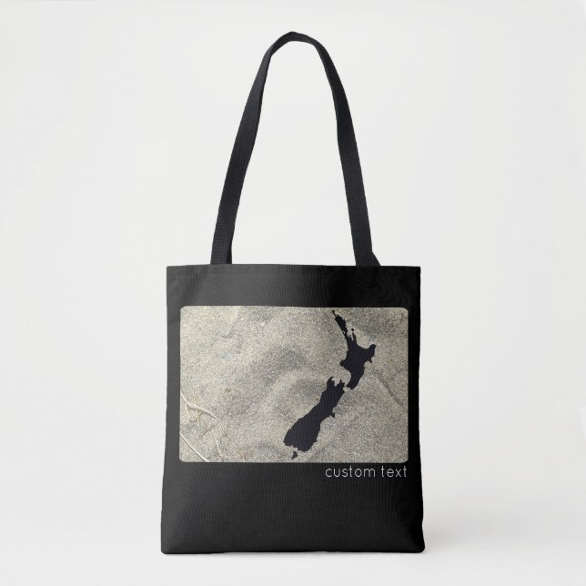 ICONIC NEW ZEALAND SAND BEACH BLACK NZ KIWIANA  TOTE BAG (Front)