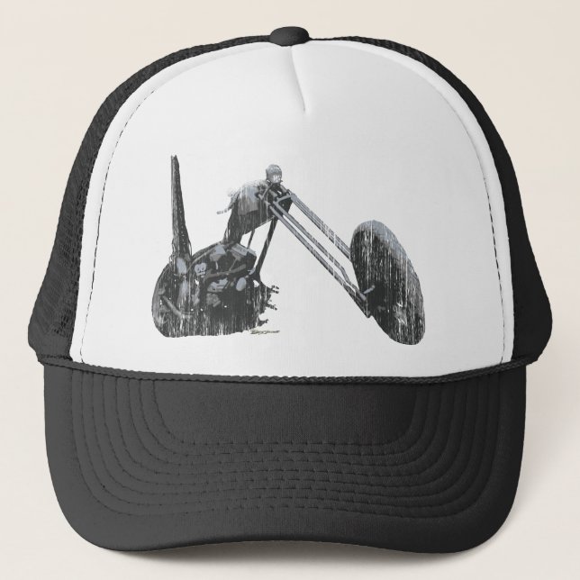 Iconic Old School Vintage Custom Chopper Trucker Hat (Front)