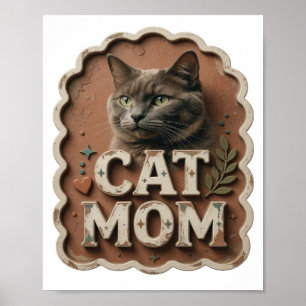 Iconic Orange CAT MOM Print