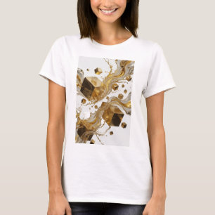 Iconic Orange GOLDEN CUBES AND LIQUID SPLASHES T-Shirt