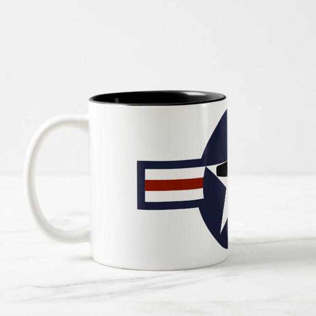 Iconic P51 Mustang Two-Tone Coffee Mug (Left)