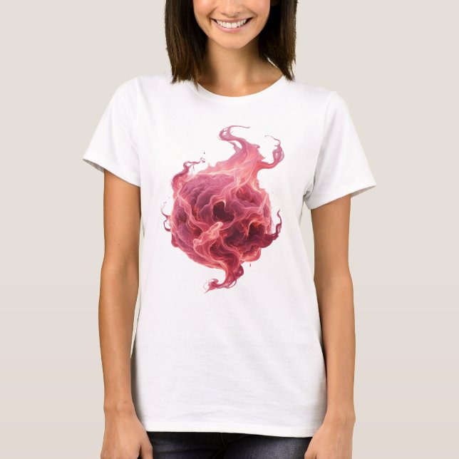 Iconic Pink ABSTRACT ART Statement Design T-Shirt (Front)