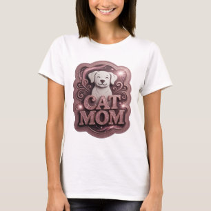 Iconic Pink CAT MOM Quote Shirt