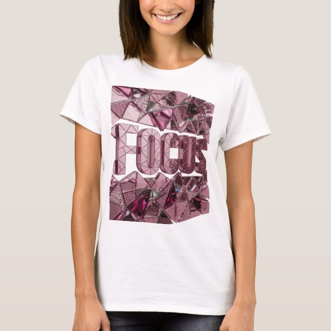 Iconic Pink FOCUS Statement Design T-Shirt (Front)