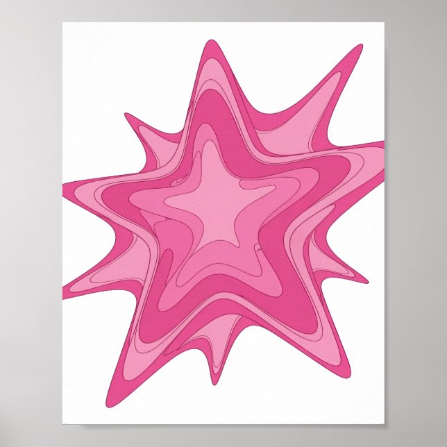 Iconic Pink PINK STAR Statement Design Poster (Front)