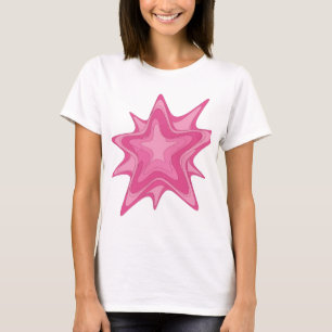 Iconic Pink PINK STAR Statement Design T-Shirt