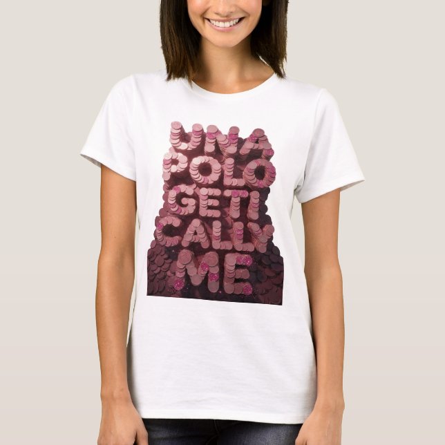 Iconic Pink UNA POLO GET CALL ME Graphic Design (Front)