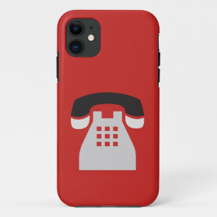 Iconic Red Retro Phone on any Colour iPhone 11 Case