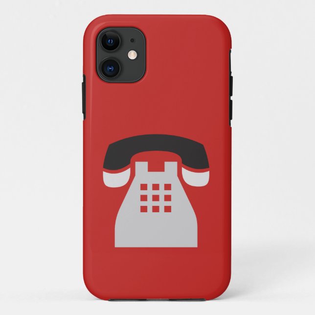 Iconic Red Retro Phone on any Colour Case-Mate iPhone Case (Back)