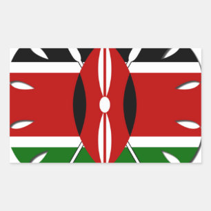 Iconic Regal Kenya Republic Flag Inspired Artwork Rectangular Sticker