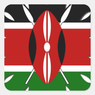 Iconic Regal Kenya Republic Flag Inspired Artwork Square Sticker