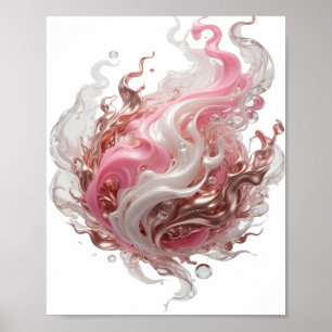 Iconic Silver ABSTRACT ART Statement Design Poster