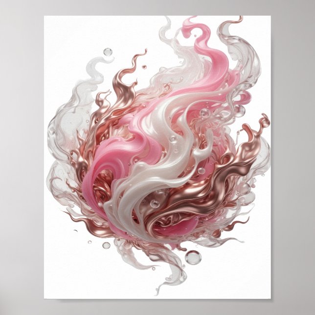 Iconic Silver ABSTRACT ART Statement Design Poster (Front)