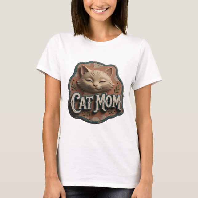 Iconic Silver CAT MOM Graphic Tee (Front)