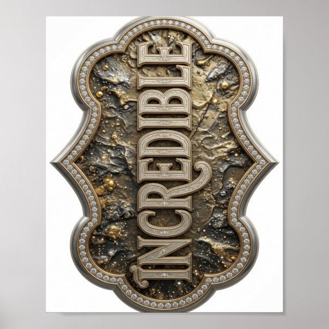 Iconic Silver INCREDIBLE Bold Design Poster (Front)
