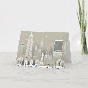 Iconic Statue of Liberty & NYC Skyline Holiday  Invitation