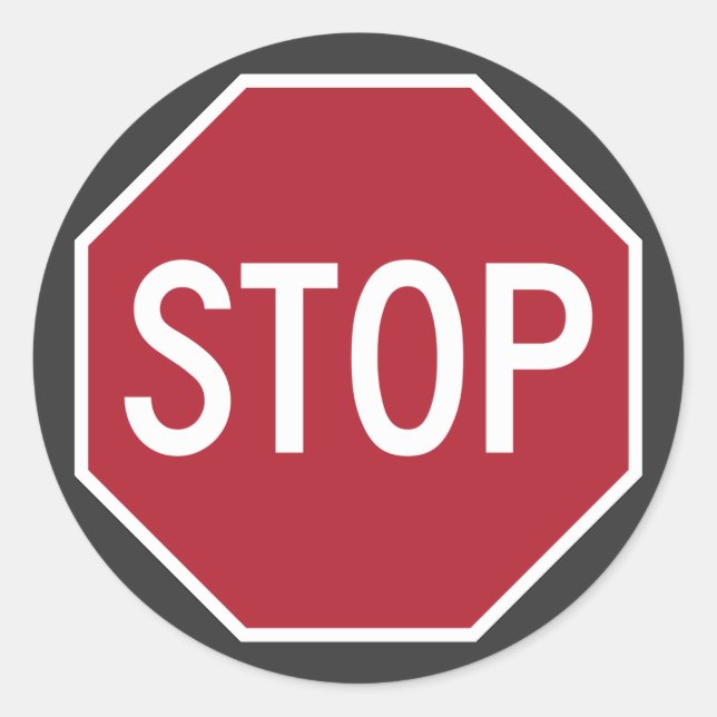 Iconic STOP Sign Stickers (Front)