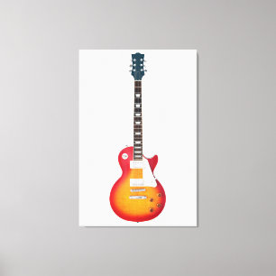 ICONIC SUNBURST ELECTRIC GUITAR 32x48 Canvas Print