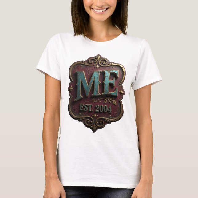 Iconic Teal ME EST 2004 Design T-Shirt (Front)