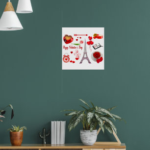 Iconic Valentine's Day Romantic Mona More Souvenir Poster
