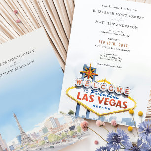 Iconic Vegas Welcome Sign Wedding Invitation