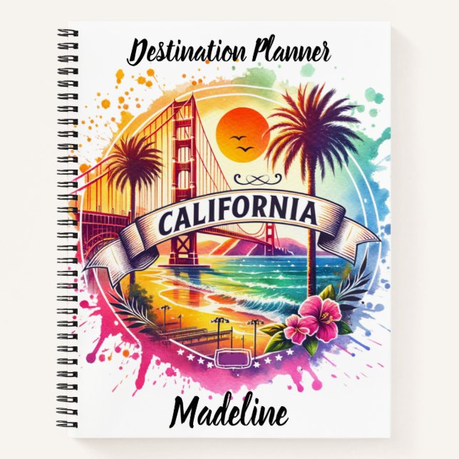 Iconic views of California's vibrant coast Notebook (Front)
