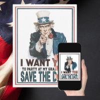 Iconic Vintage Uncle Sam Save The Date Graduation 