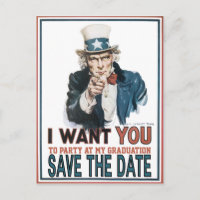 Iconic Vintage Uncle Sam Save The Date Graduation 