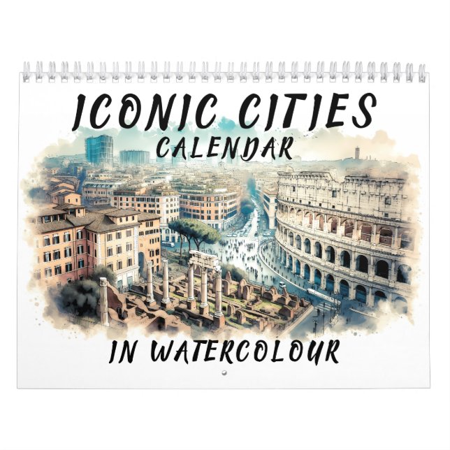 Iconic Watercolour Cities Calendar (Cover)