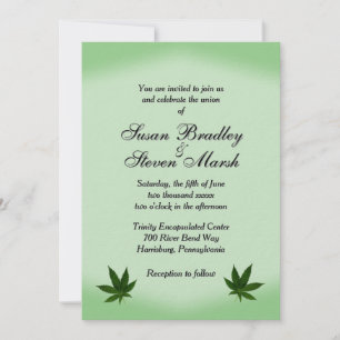 Iconic Weed Leaf Wedding Invitation