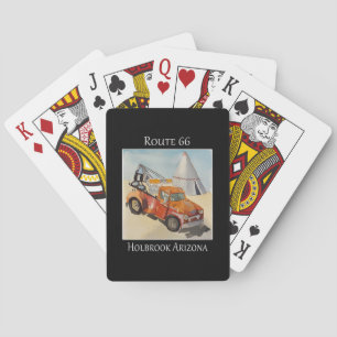 Iconic wrecker and teepee's as seen along Route 66 Playing Cards