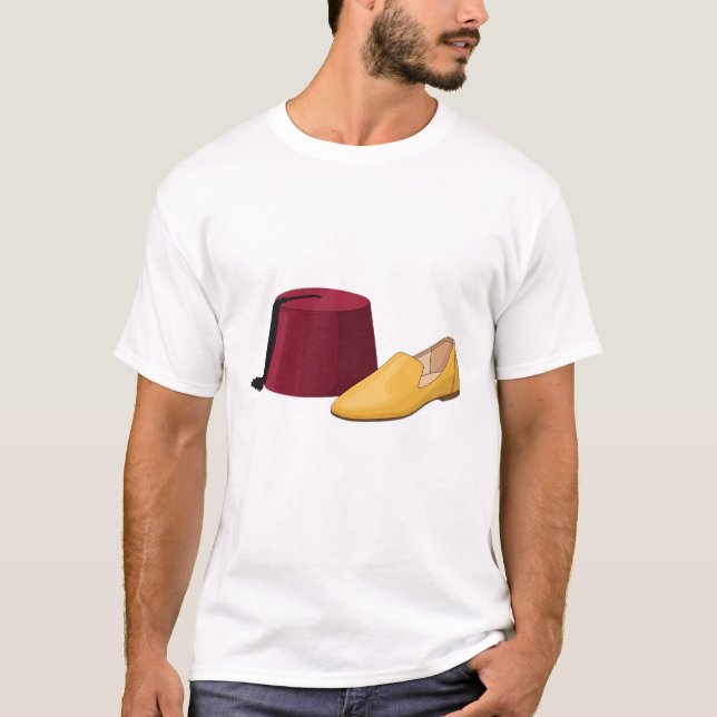 Icons of Morocco: The Babouche & Tarbouche  T-Shirt (Front)