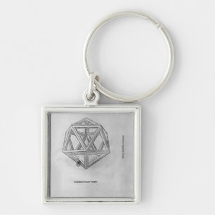 Icosahedron, from 'De Divina Proportione' Key Ring