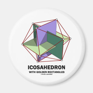 Icosahedron With Golden Rectangles (Geometry) Magnet