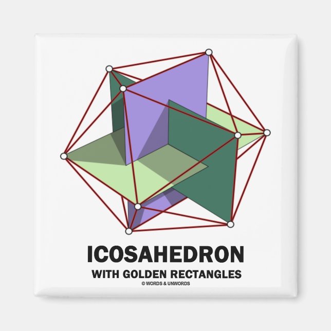 Icosahedron With Golden Rectangles (Geometry) Magnet (Front)