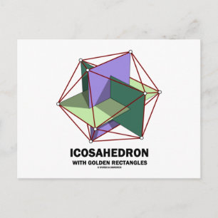 Icosahedron With Golden Rectangles (Geometry) Postcard