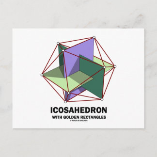 Icosahedron With Golden Rectangles (Geometry) Postcard