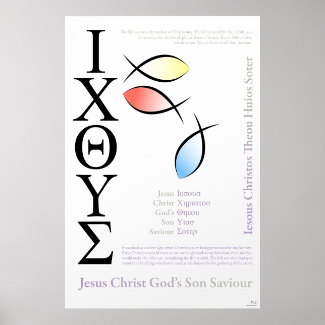 Icthus Fish Symbol English Spelling Poster (Front)