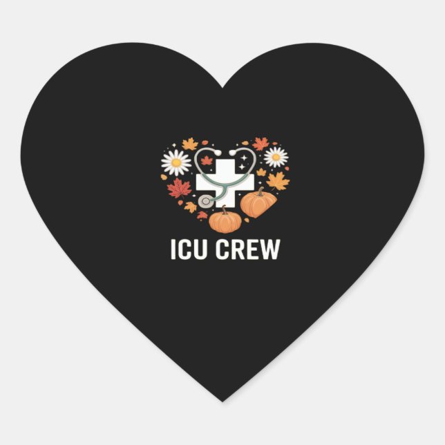 icu crew Classic T-Shirt Heart Sticker (Front)