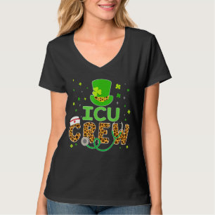 Icu Crew Nurselife Stethoscope Nursing St Patricks T-Shirt